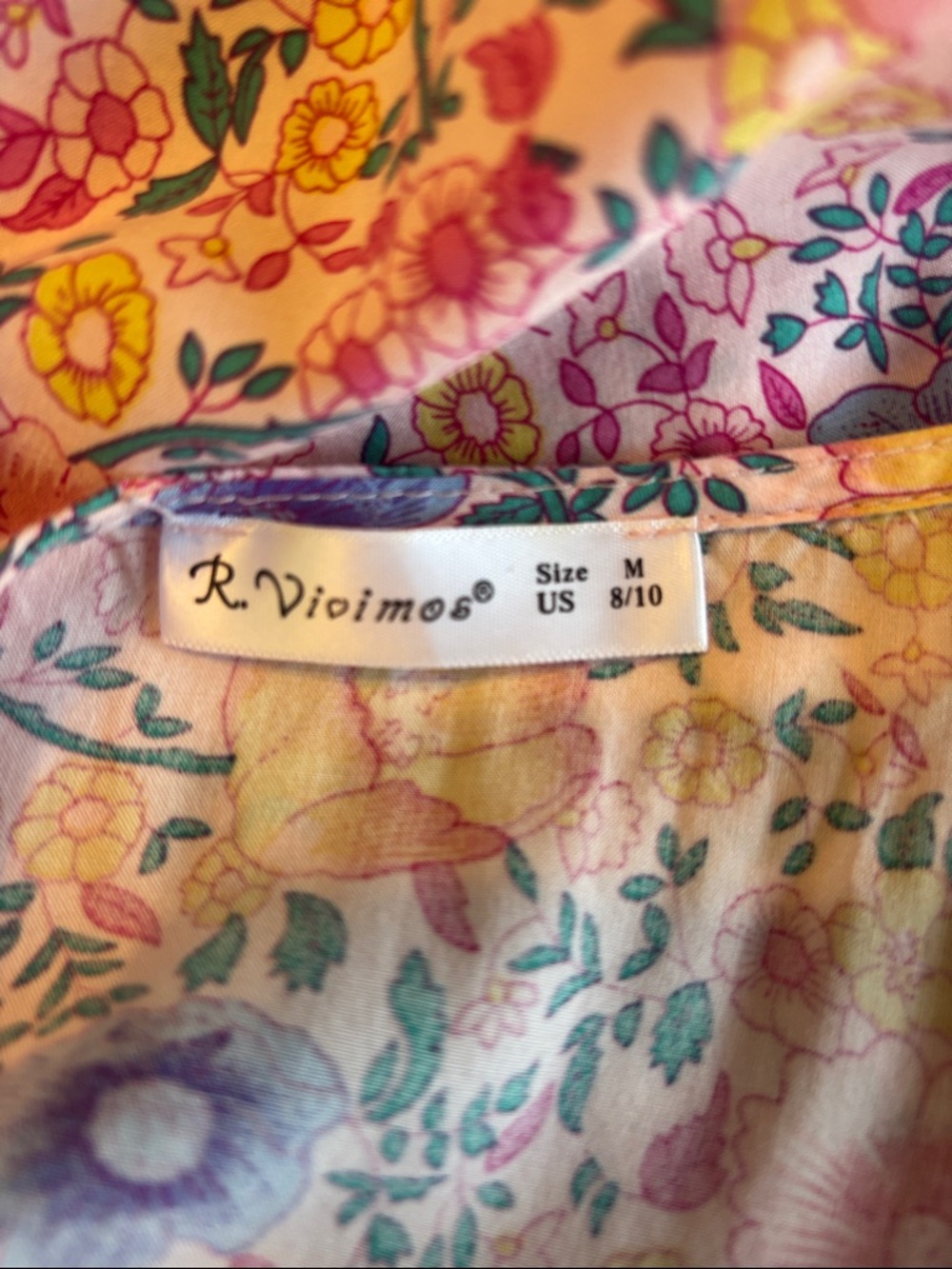 Pink Floral V-Neck Maxi Dress with Short Sleeves - Picture 8 of 16